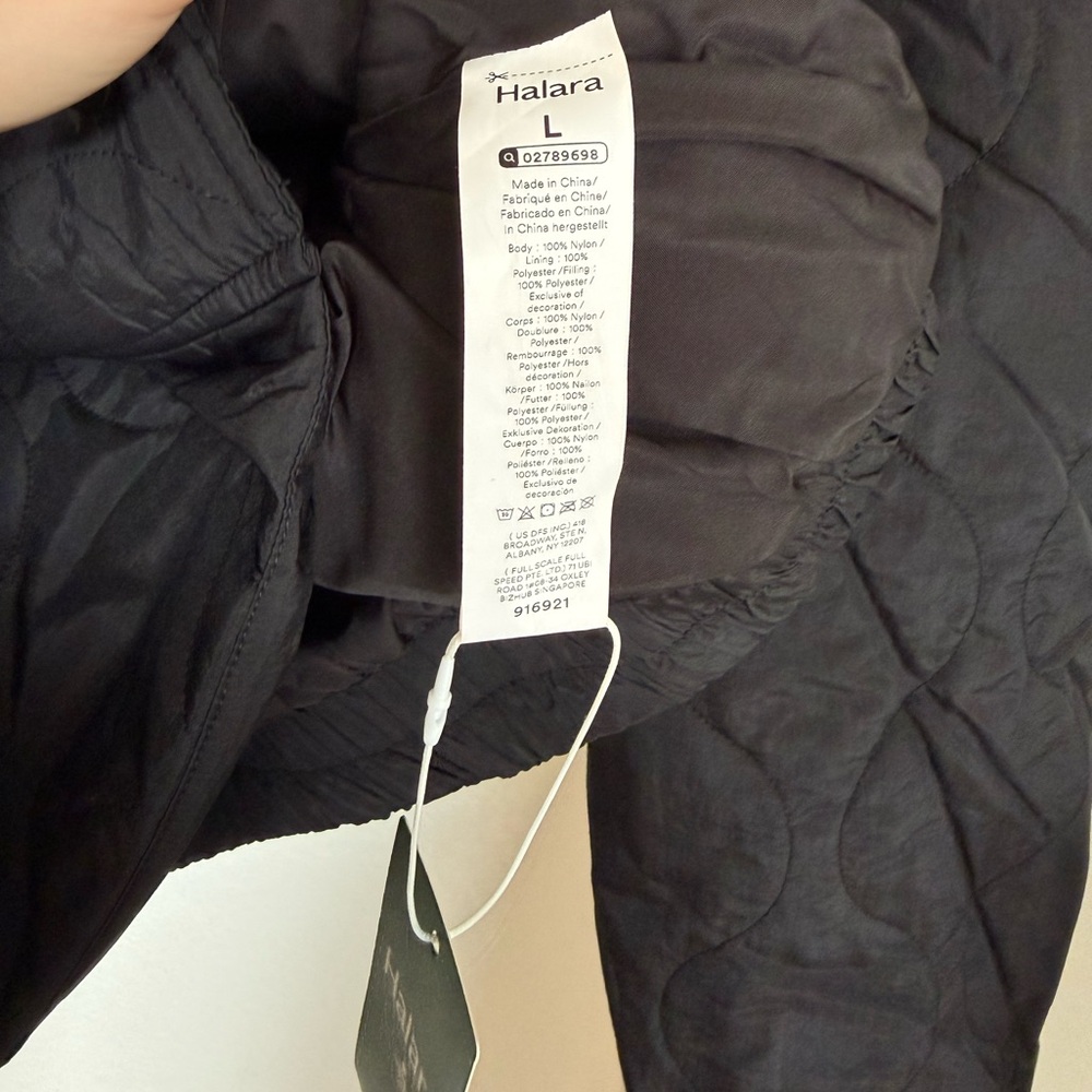 🖤Stand Collar Long Sleeve Casual Bomber Quilted Jacket with Pockets NWT Large - Picture 9 of 14